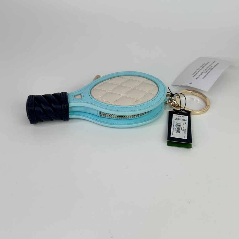 Kate Spade Grand 3D Tennis Racquet Bag Charm and Card Holder. - Picture 3 of 12